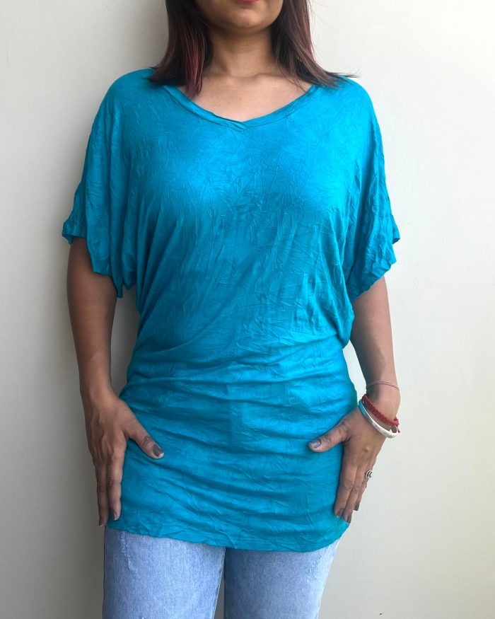 Aqua Blue Long Top