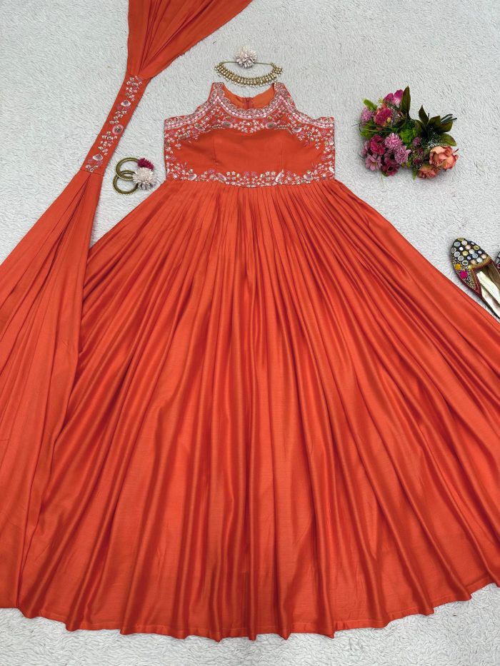 Thread and Sequins Work Anarkali - Image 6