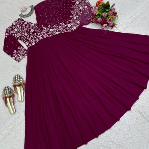 Half Cape Anarkali Gown - Image 8