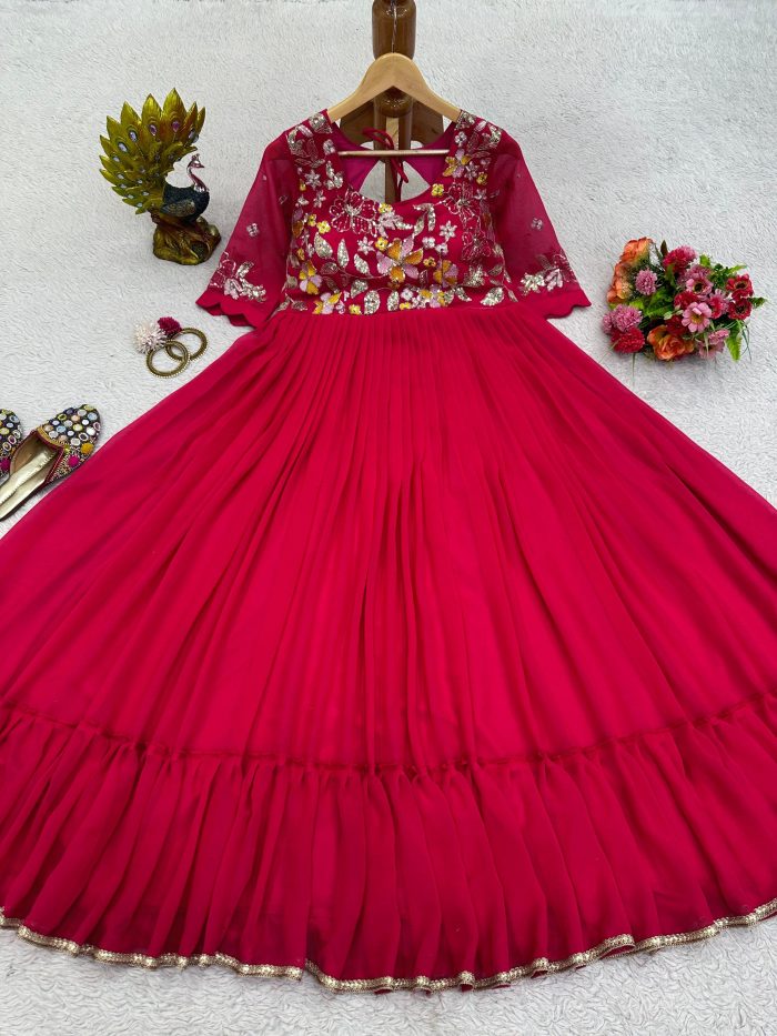 Thread and Sequins Work Anarkali - Image 20