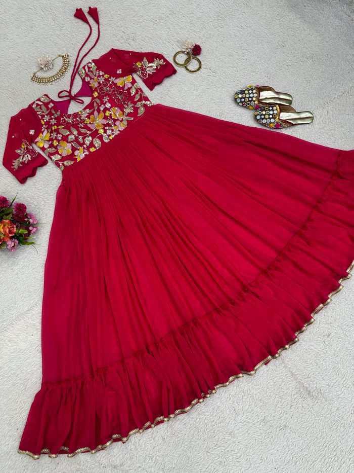 Thread and Sequins Work Anarkali - Image 18