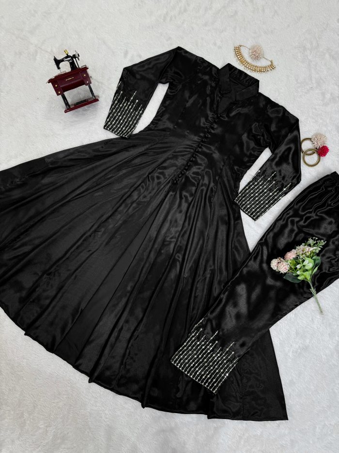 Front Slit Anarkali Pant Set - Image 12