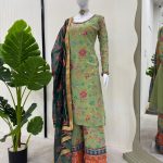 Printed Embroidered Palazzo Set