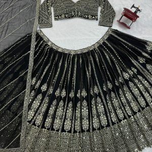 Sequins Embroidered Bridal Lehenga Set - Image 13