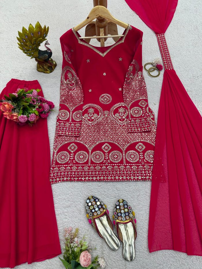 Hot Pink Gharara Set