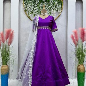Anarkali with Thread Work Dupatta - Image 3