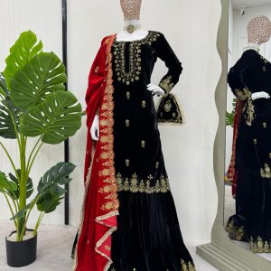 Velvet Sharara Set - Image 28