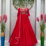 Thread Work Anarkali with Dupatta