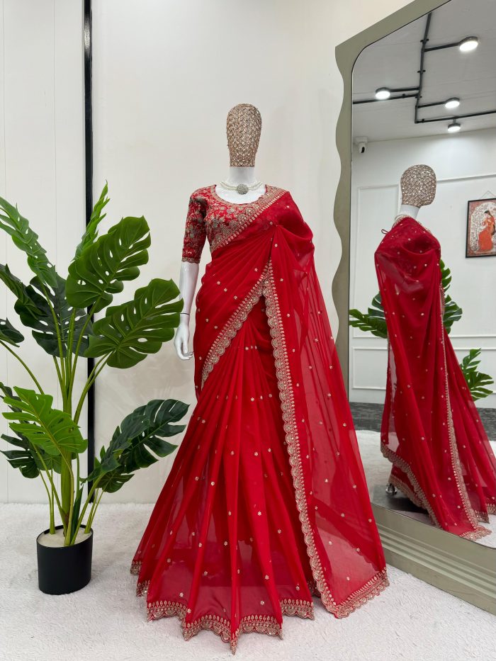 Embroidered Saree - Image 25
