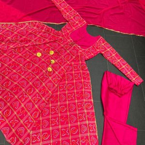 Bandhej Print Anarkali Set - Image 2