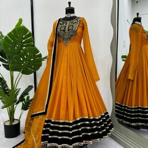 Gold Crush with Velvet Anarkali