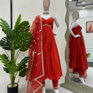 Chikan Work Anarkali Set (Karwachauth Special) - Image 2