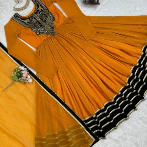 Gold Crush with Velvet Anarkali - Image 8
