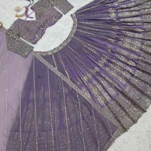 Sequins Embroidered Bridal Lehenga Set - Image 5