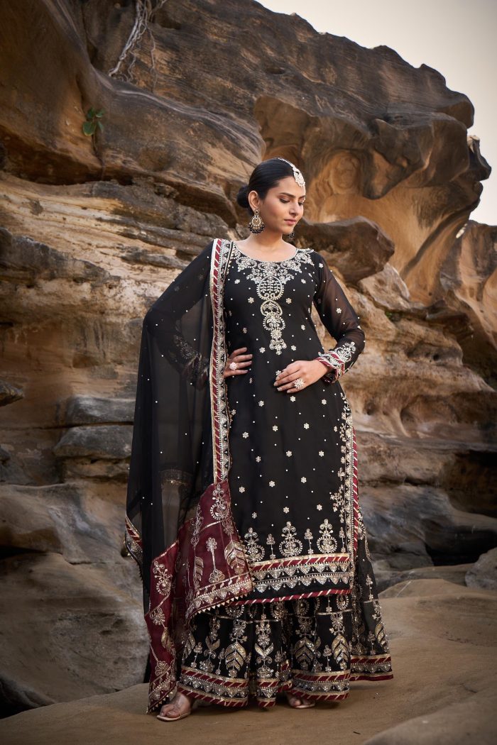 Heavy Thread Work Sharara Set - Image 5