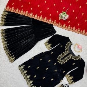 Velvet Sharara Set - Image 35