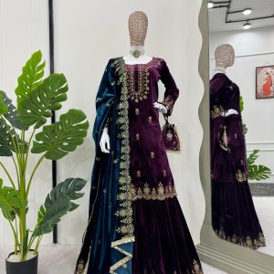 Velvet Sharara Set - Image 2