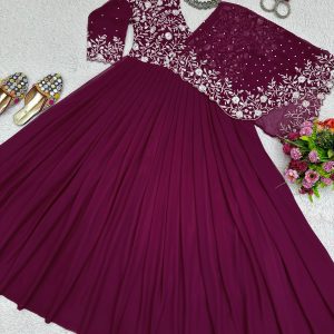 Half Cape Anarkali Gown - Image 5