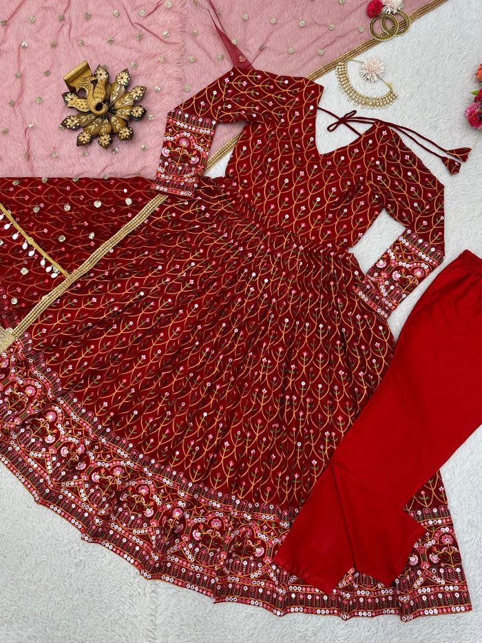 Fully Embroidered Anarkali Set - Image 5