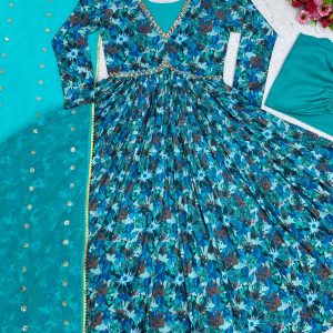 Alia Cut Anarkali in Blue - Image 6