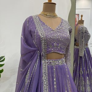 Sequins Embroidered Bridal Lehenga Set - Image 8
