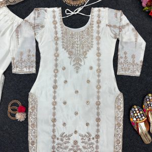 Designer Sharara Set in White - Image 9