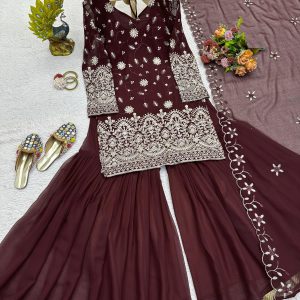 Sequins Work Sharara Set - Image 3