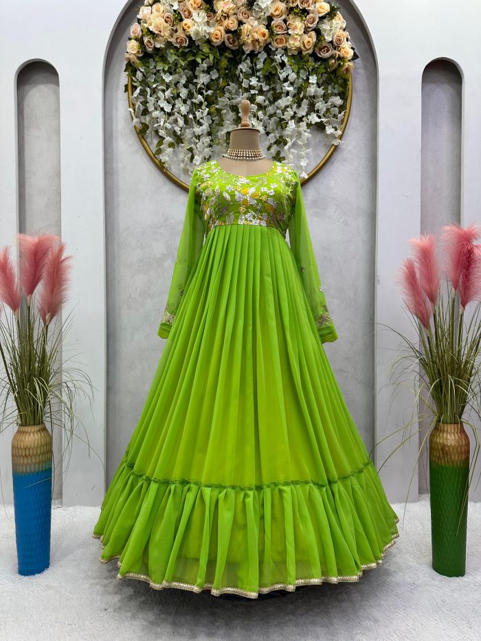 Thread and Sequins Work Anarkali - Image 9