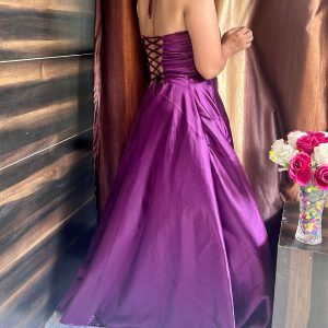 Silky Satin Designer Back Dress - Image 2