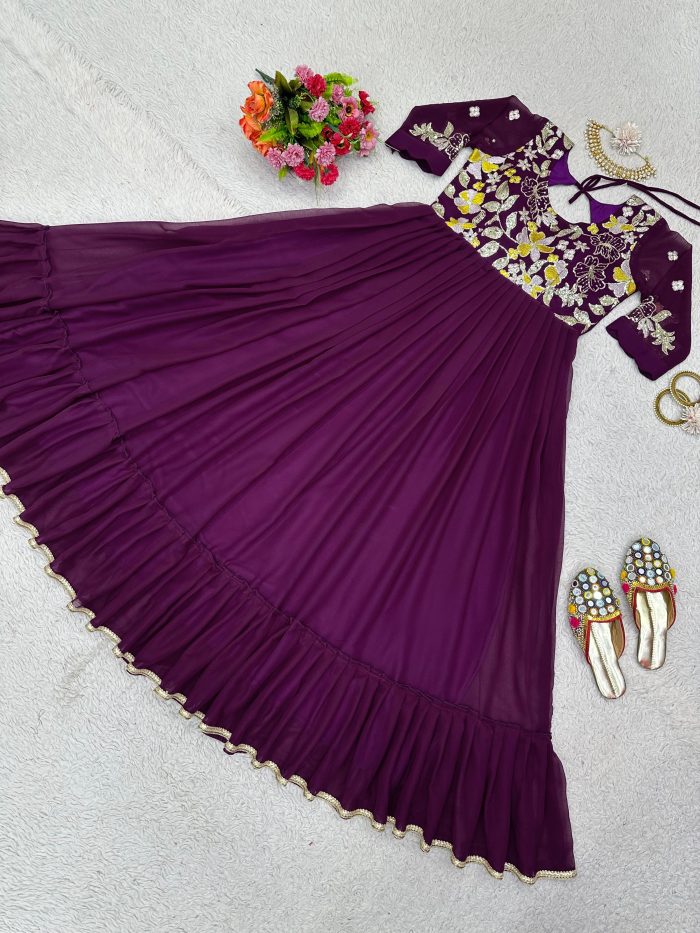 Thread and Sequins Work Anarkali - Image 6