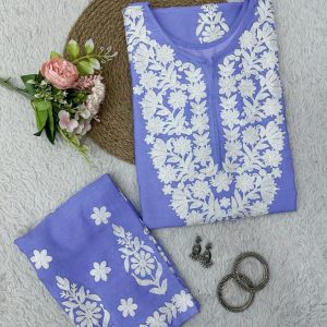 Chainstitch Work Rayon Kurta Set - Image 17