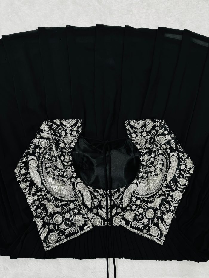 Designer Anarkali Gown in Black - Image 8