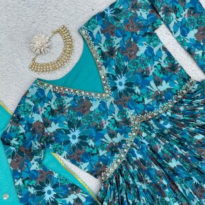 Alia Cut Anarkali in Blue - Image 8