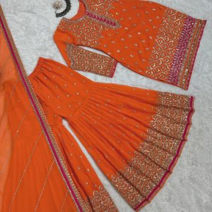 Orange Sharara Set - Image 5