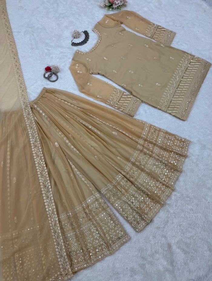 Embroidered Sharara Set - Image 5