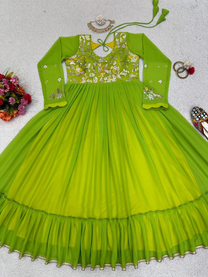 Thread and Sequins Work Anarkali - Image 14