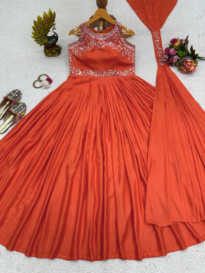 Thread and Sequins Work Anarkali - Image 7