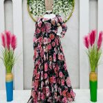 Floral Print Anarkali Gown