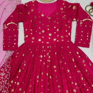 Lucknowi Anarkali with Dupatta - Image 8
