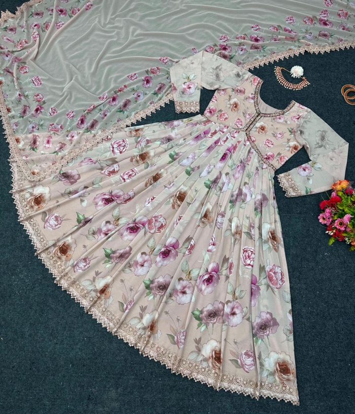 Floral Anarkali Set - Image 13