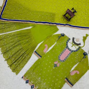Parrot Green Sharara Set - Image 9