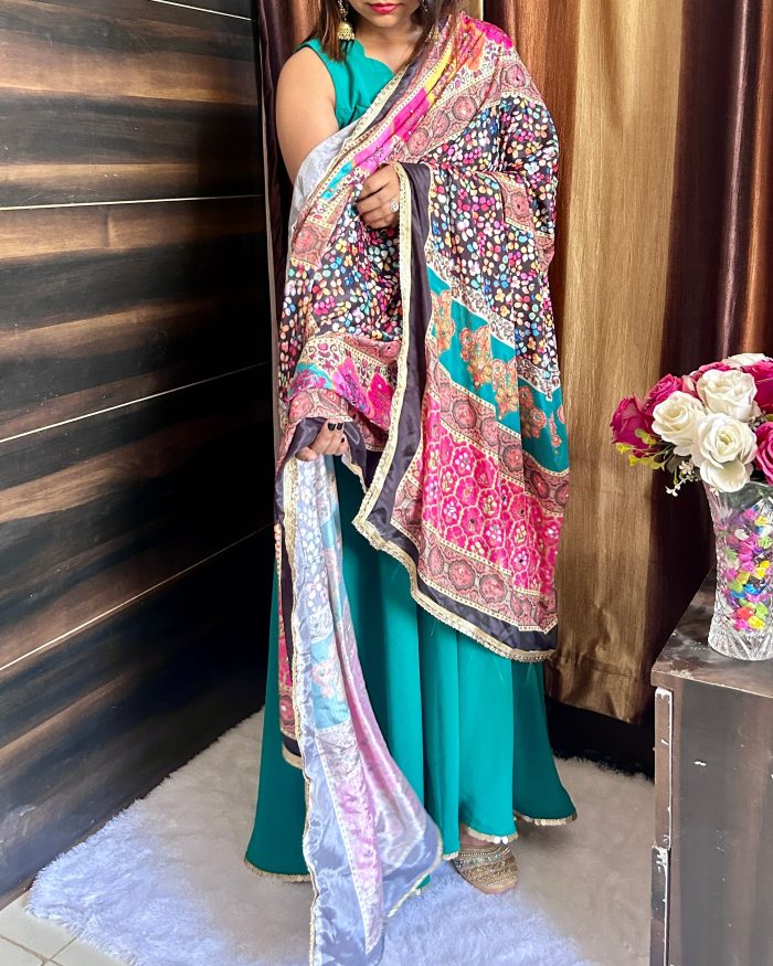 Front Slit Anarkali Suit with Karachi Dupatta - Image 2