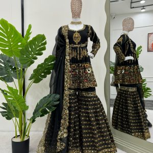 Black Gold Gharara Set - Image 2