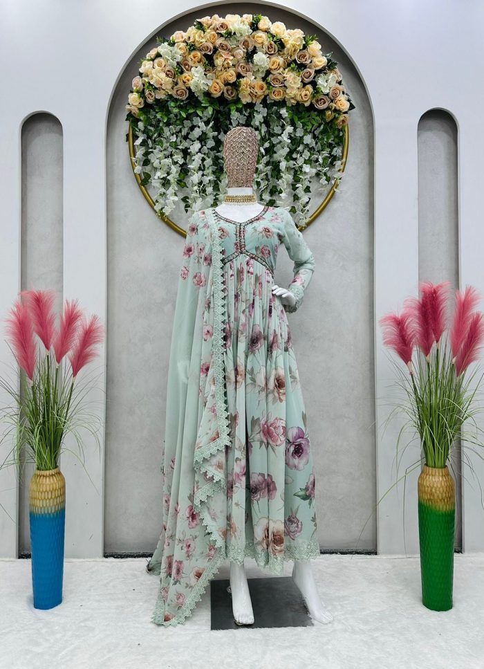 Floral Anarkali Set - Image 6