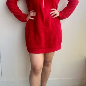 Zipper Dress in Red