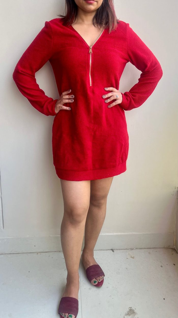 Zipper Dress in Red