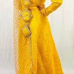 Silk Brocade Anarkali Dress with Net Dupatta