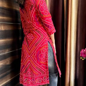 Basic Bandhej Kurta - Image 5