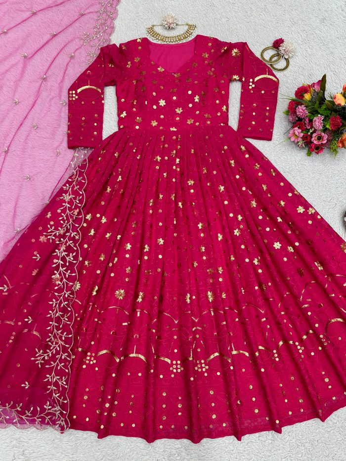 Lucknowi Anarkali with Dupatta - Image 7