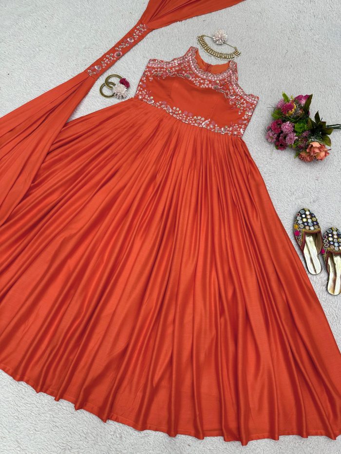 Thread and Sequins Work Anarkali - Image 5